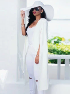 Autumn Design Solid Long Coat Women