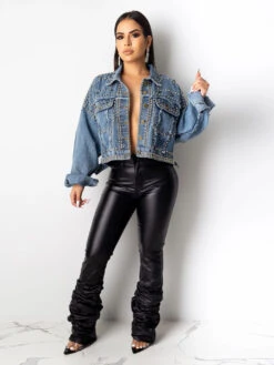 Street Trendy Loose Fitting Denim Long Sleeve Coat