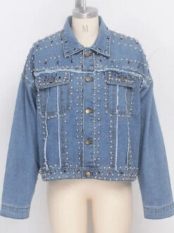 Street Trendy Loose Fitting Denim Long Sleeve Coat -V For Vendetta Shop P 20210806175203807 504