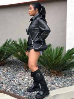 Cool Faux Leather Black Blouse Coat For Women -V For Vendetta Shop P 20210909135311181 650