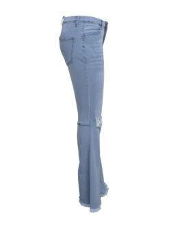 Easy Matching Springy Solid Ripped Flare Jeans -V For Vendetta Shop P 20210917144318639 142