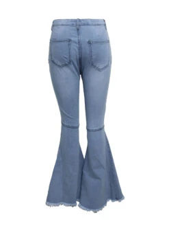 Easy Matching Springy Solid Ripped Flare Jeans -V For Vendetta Shop P 20210917144323225 929