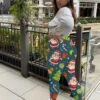 Casual Santa Claus Print Legging Long Pant For Women