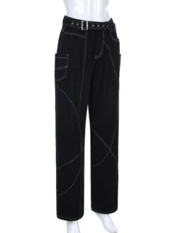 Street Ladies Loose Straight Black Denim Jeans Pant -V For Vendetta Shop P 20211208114557943 494