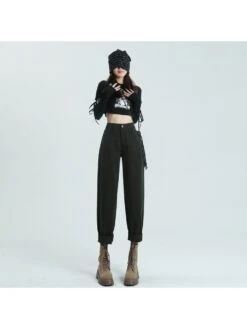 2022 High Waist Versatile Pure Color Denim Jeans