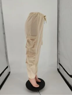 Casual Pocket Patchwork Apricot Women's Long Pants -V For Vendetta Shop P 20221108094936633 207