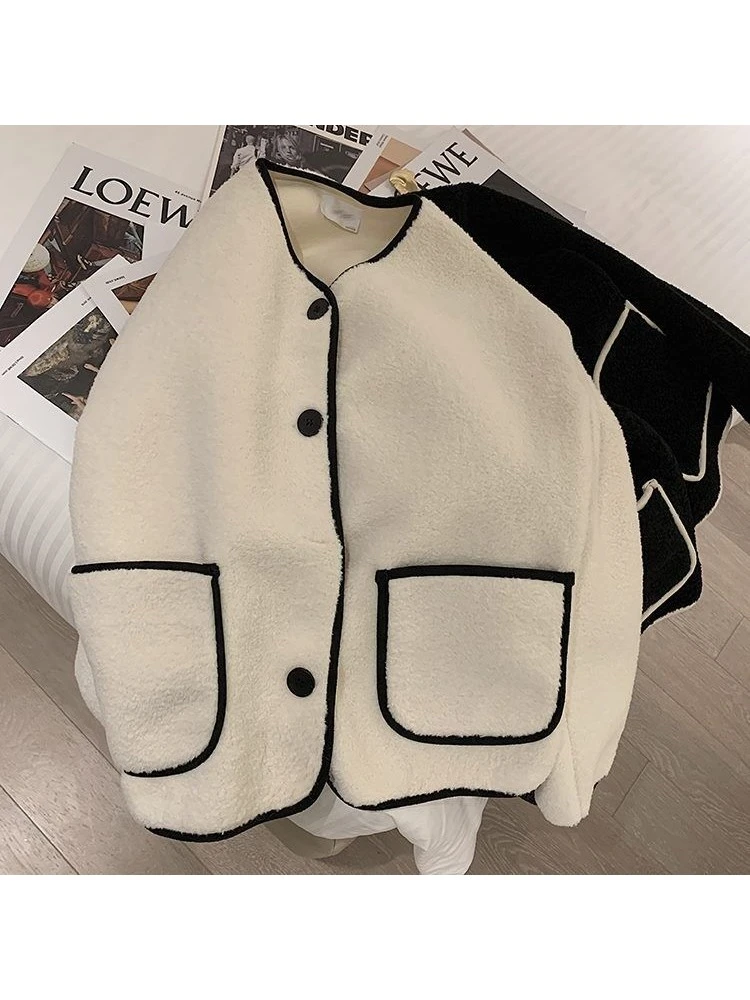Korean Version New Loose Lambwool Women's Coats 1 Korean Version New Loose Lambwool Women's Coats