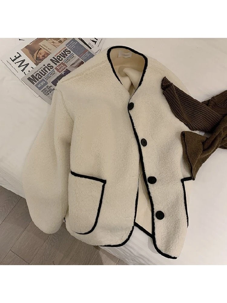 Korean Version New Loose Lambwool Women's Coats 2 Korean Version New Loose Lambwool Women's Coats - Image 2