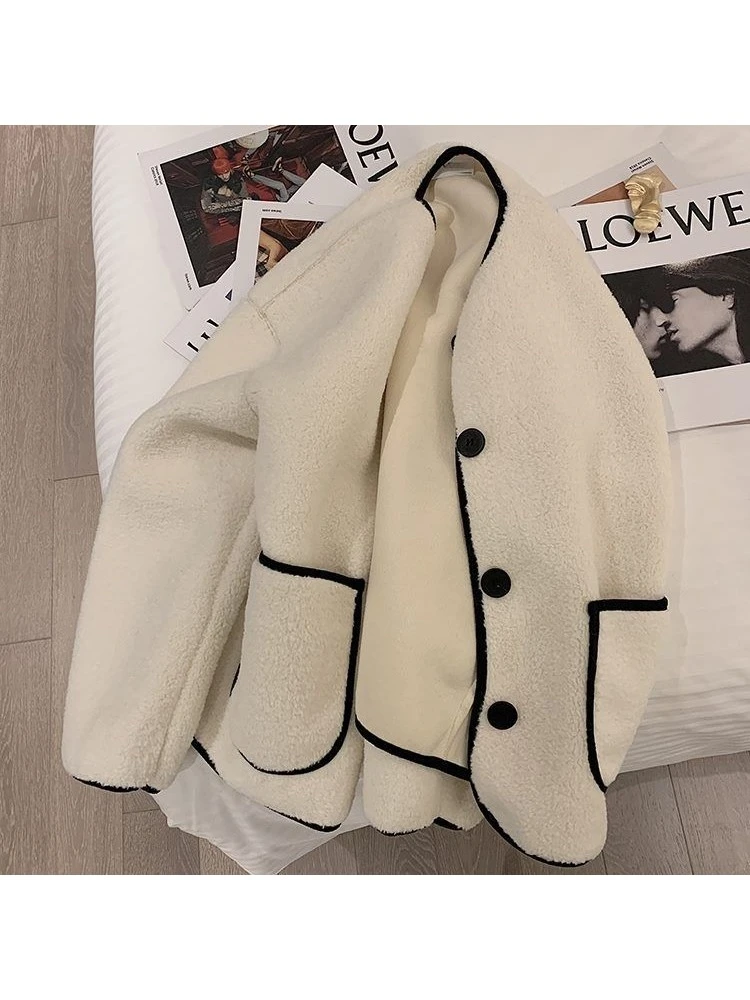 Korean Version New Loose Lambwool Women's Coats 3 Korean Version New Loose Lambwool Women's Coats - Image 3