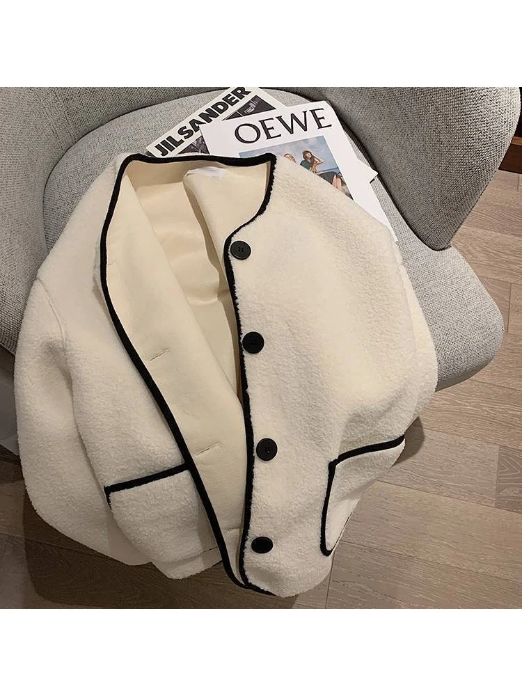 Korean Version New Loose Lambwool Women's Coats 4 Korean Version New Loose Lambwool Women's Coats - Image 4