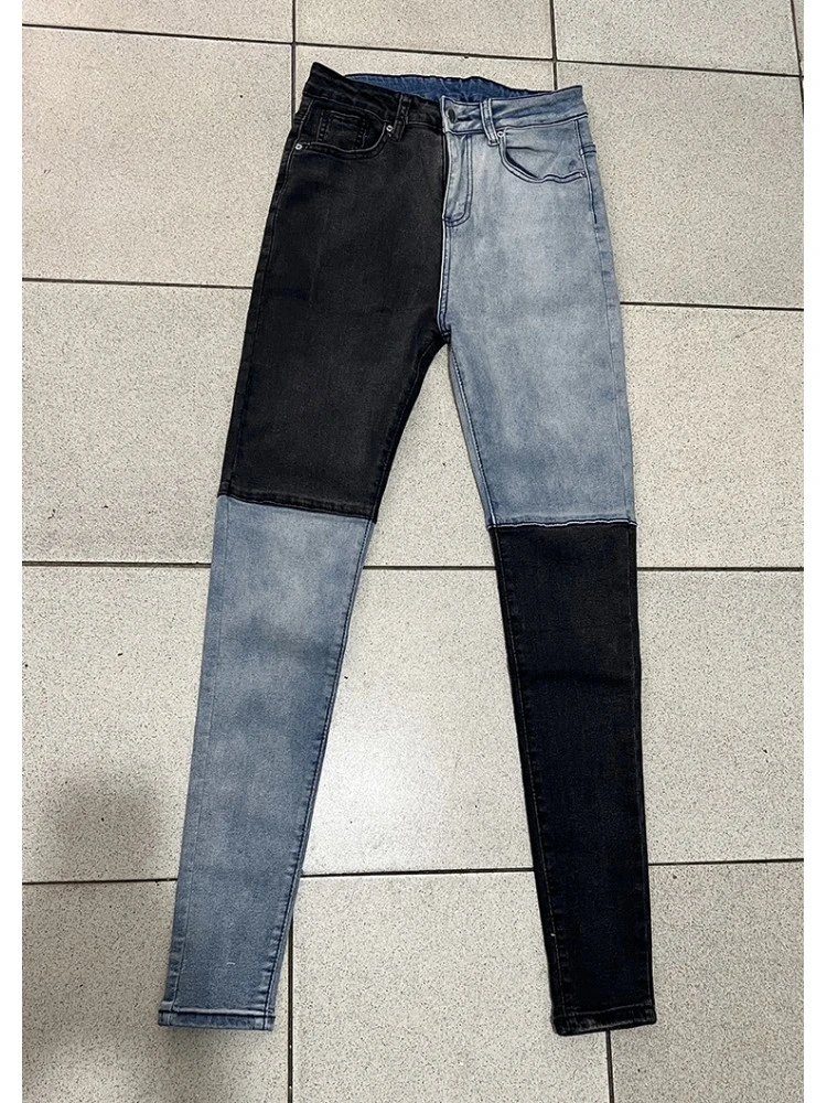Contrast Color Black Pencil Jeans For Women 4 Contrast Color Black Pencil Jeans For Women - Image 4