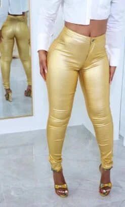 Metallic High Waist PU Skinny Pants 6 Metallic High Waist PU Skinny Pants -V For Vendetta Shop P 20230411094606359 943