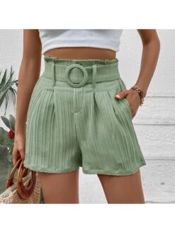 Summer Green Straight Leg Pockets Pants