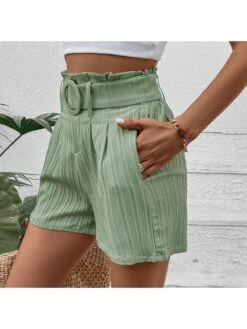 Summer Green Straight Leg Pockets Pants -V For Vendetta Shop P 20230609202225378 192