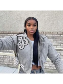 Punk Style Letter Embroidered Shorts Jackets