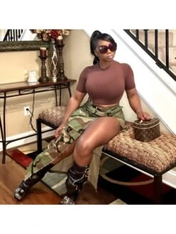 Camouflage Tassels Split Hem Long Skirt -V For Vendetta Shop P 20230720210614587 366