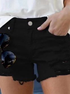 Fashion Wear Out High-waisted Denim Shorts