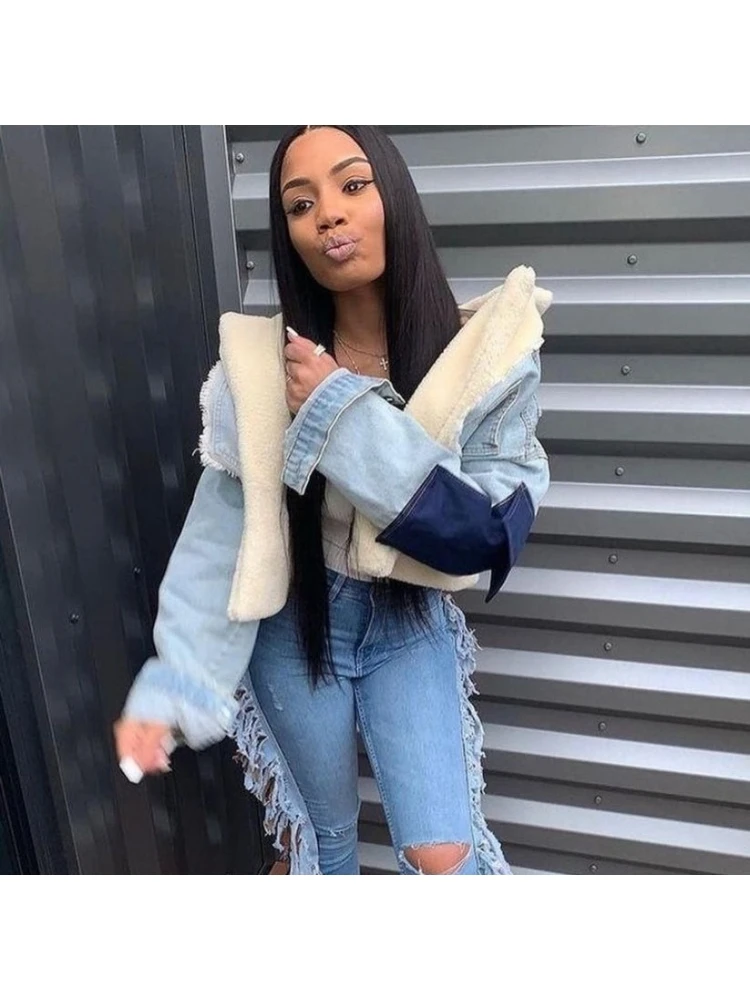 Colorblock Lambswool Denim Patchwork Jacket 6 Colorblock Lambswool Denim Patchwork Jacket - Image 6