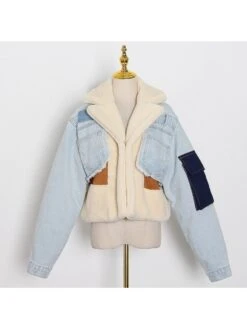 Colorblock Lambswool Denim Patchwork Jacket 20 Colorblock Lambswool Denim Patchwork Jacket -V For Vendetta Shop P 20230925173106525 320