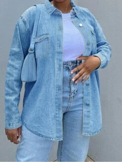 Down Collar Long Sleeve Single Breasted Jackets