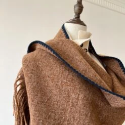 Colorblock Fringe Wool Shawl