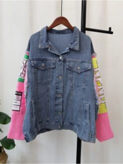 Colorblock Patchwork Knitting Denim Jackets -V For Vendetta Shop P 20231115201826525 708