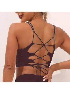 Solid Color Spaghetti Straps Drawstring Yoga Tanks -V For Vendetta Shop P 20231123141258767 371