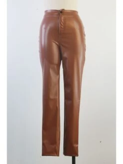 Solid Color PU High Rise Pants -V For Vendetta Shop P 20231227142357355 285