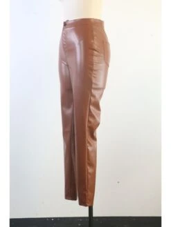 Solid Color PU High Rise Pants -V For Vendetta Shop P 20231227142400346 579
