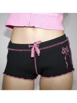 Bow Low Rise Micro-mini Shorts -V For Vendetta Shop P 20240111140506924 767