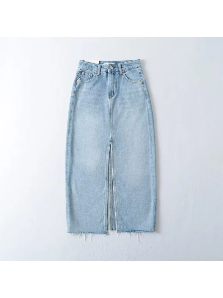 Patchwork Denim High Rise Skirts 5 Patchwork Denim High Rise Skirts - Image 5