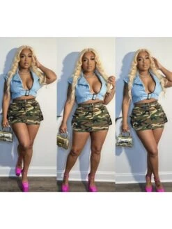 Camouflage High Rise Cargo Skirts -V For Vendetta Shop P 20240412154508332 593
