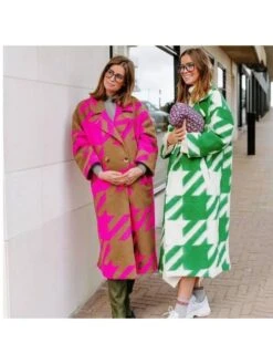 Colorblock Printed Long Sleeve Long Coats -V For Vendetta Shop P 20240521113509901 238