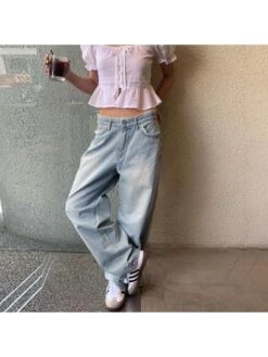 Lace Panel Lace Low Rise Jeans -V For Vendetta Shop P 20240529154003372 176