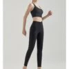 Colorblock Contrast Color Sporty Yoga Sets