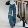 Ripped Wide Leg Baggy Jeans