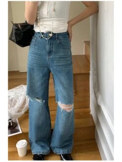 Ripped Wide Leg Baggy Jeans -V For Vendetta Shop P 20240608091603651 782