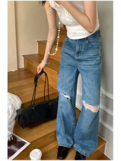 Ripped Wide Leg Baggy Jeans -V For Vendetta Shop P 20240608091604422 710