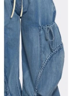 Bow Drawstring Lace-Up Denim Mid-rise Jeans -V For Vendetta Shop P 20240612183212892 723