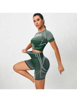 Crewneck Short Sleeve Skinny Yoga Sets -V For Vendetta Shop P 20240617134017926 883