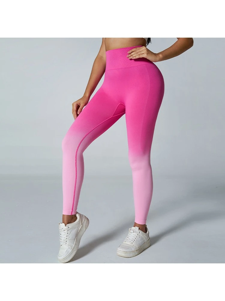 Colorblock Gradient Color High Rise Leggings 2 Colorblock Gradient Color High Rise Leggings - Image 2