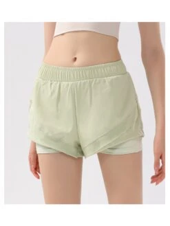 Solid Color High Waist Loose Short Pants