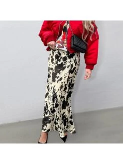 Colorblock Splash-ink Casual Skirts