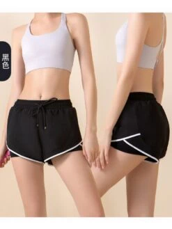 Drawstring Solid Color Tiered Short Pants