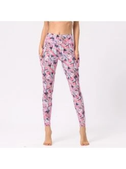 Abstract Graffiti Printing High Rise Slim Leggings