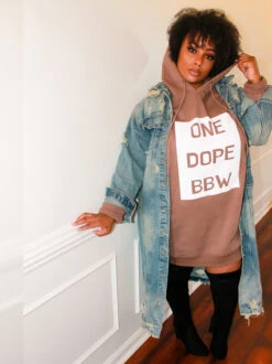 Casual Letter Plus Size Hoodie Dress