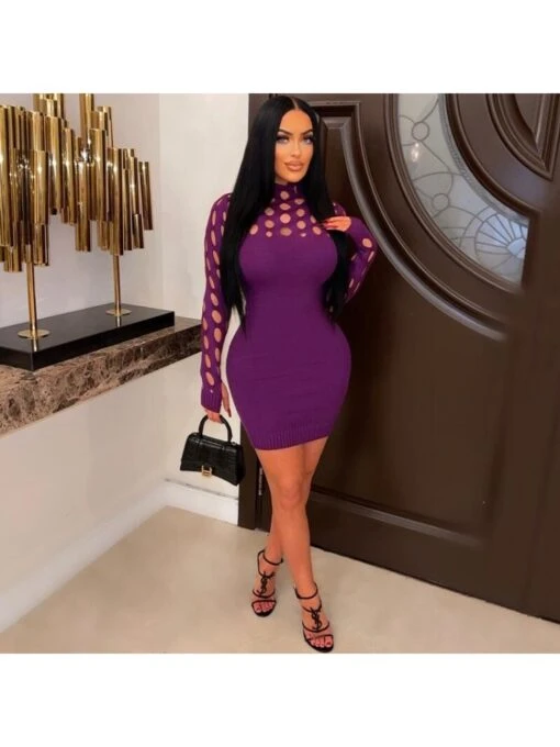 Cut Out Long Sleeve Women Dress 1 Cut Out Long Sleeve Women Dress -V For Vendetta Shop P 20221130143655834 424