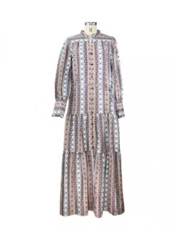 Bohemian Floral Ruffles Long Sleeve Maxi Dress 12 Bohemian Floral Ruffles Long Sleeve Maxi Dress -V For Vendetta Shop P 20230203163255577 776