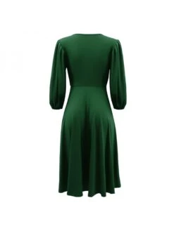 V Neck Hollowed Out Drape Long Sleeve Dress -V For Vendetta Shop P 20230504094539761 295