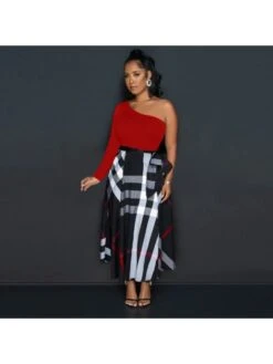 Fall Casual Print One Shoulder Maxi Dress 10 Fall Casual Print One Shoulder Maxi Dress -V For Vendetta Shop P 20230911115631000 654